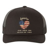 Retro America God Shed His Grace On Thee Tee 4th Of July Women 4th Of July Gift Yupoong Adult 5-Panel Trucker Hat