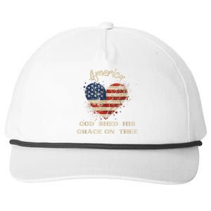 Retro America God Shed His Grace On Thee Tee 4th Of July Women 4th Of July Gift Snapback Five-Panel Rope Hat