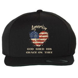 Retro America God Shed His Grace On Thee Tee 4th Of July Women 4th Of July Gift Wool Snapback Cap