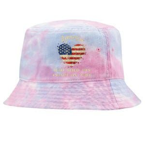 Retro America God Shed His Grace On Thee Tee 4th Of July Women 4th Of July Gift Tie-Dyed Bucket Hat