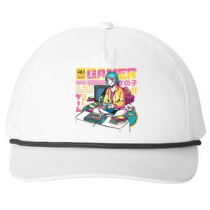 Retro Anime Gamer Girl Classic Snapback Five-Panel Rope Hat