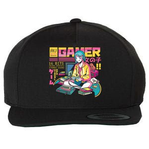 Retro Anime Gamer Girl Classic Wool Snapback Cap