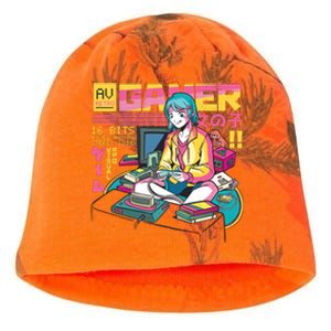 Retro Anime Gamer Girl Classic Kati - Camo Knit Beanie