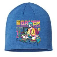 Retro Anime Gamer Girl Classic Sustainable Beanie