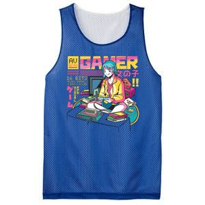 Retro Anime Gamer Girl Classic Mesh Reversible Basketball Jersey Tank