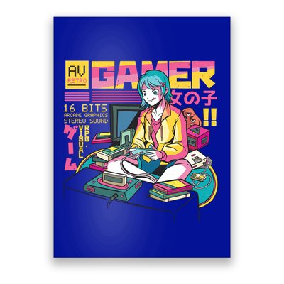 Retro Anime Gamer Girl Classic Poster