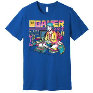 Retro Anime Gamer Girl Classic Premium T-Shirt