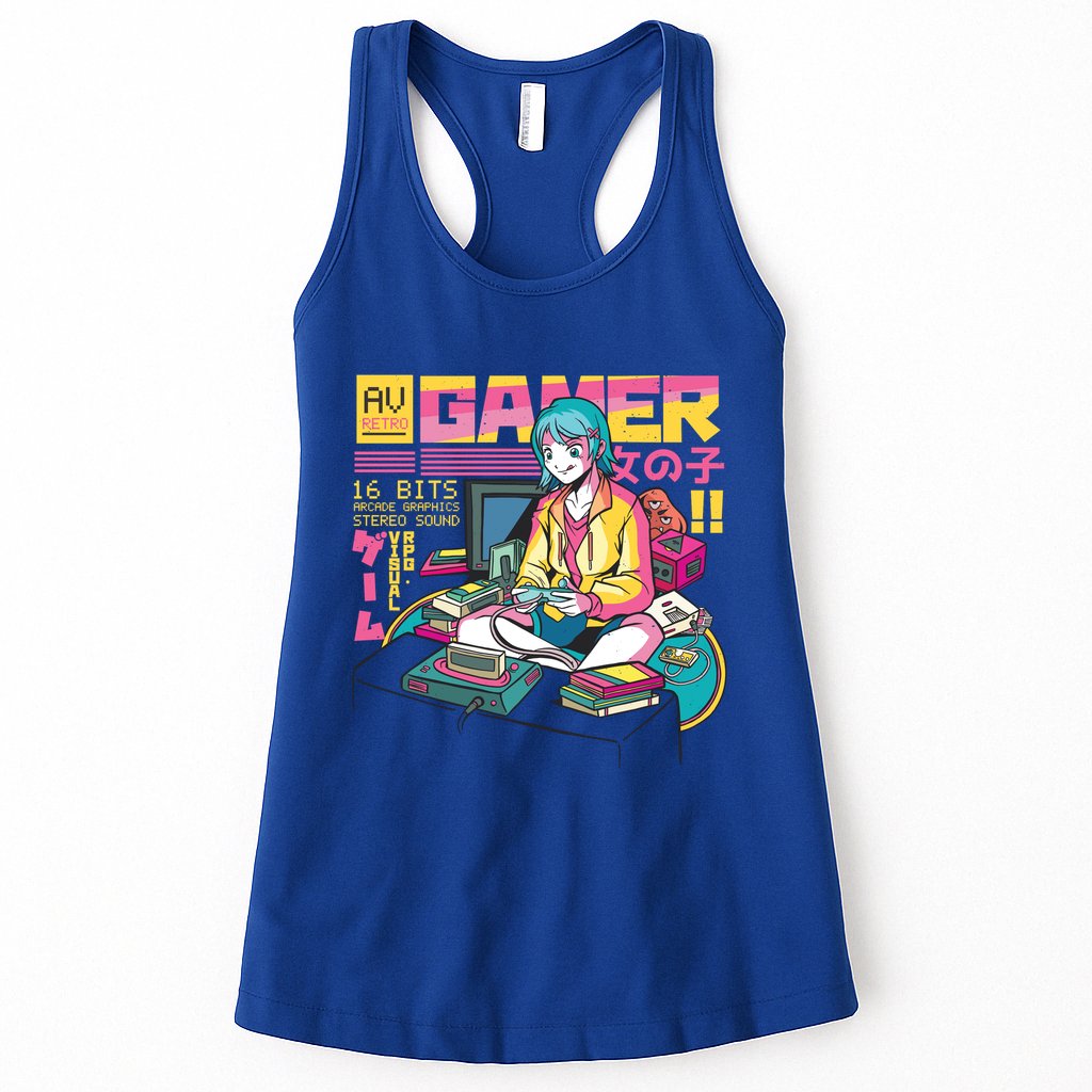 Retro Anime Gamer Girl Classic Womens Tank Top