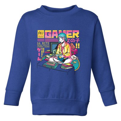 Retro Anime Gamer Girl Classic Toddler Sweatshirt