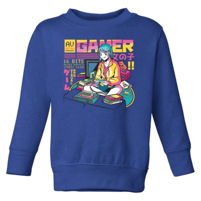 Retro Anime Gamer Girl Classic Toddler Sweatshirt