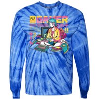 Retro Anime Gamer Girl Classic Tie-Dye Long Sleeve Shirt