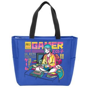 Retro Anime Gamer Girl Classic Zip Tote Bag