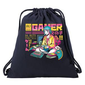 Retro Anime Gamer Girl Classic Drawstring Bag