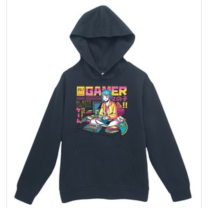 Retro Anime Gamer Girl Classic Urban Pullover Hoodie