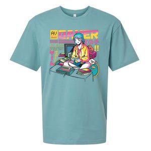 Retro Anime Gamer Girl Classic Sueded Cloud Jersey T-Shirt