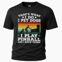 Retro Arcade Game Machine Gamer Pet Dogs Play Pinball Cooling Performance Crew T-Shirt