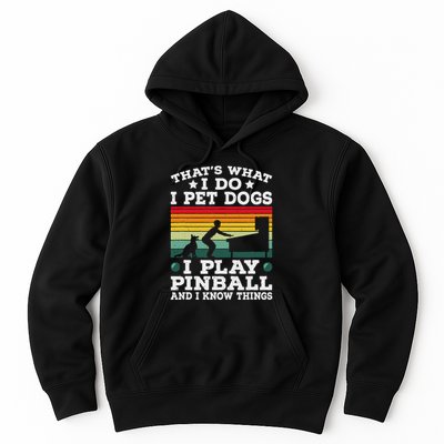 Retro Arcade Game Machine Gamer Pet Dogs Play Pinball Hoodie
