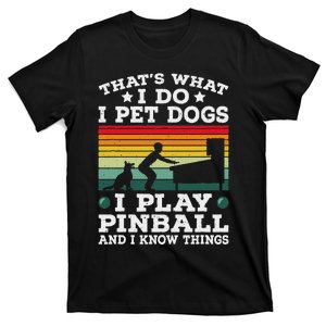 Retro Arcade Game Machine Gamer Pet Dogs Play Pinball T-Shirt