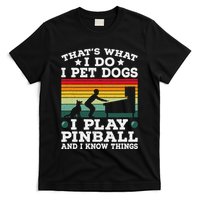 Retro Arcade Game Machine Gamer Pet Dogs Play Pinball T-Shirt