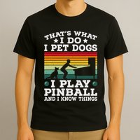 Retro Arcade Game Machine Gamer Pet Dogs Play Pinball T-Shirt