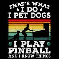 Retro Arcade Game Machine Gamer Pet Dogs Play Pinball T-Shirt