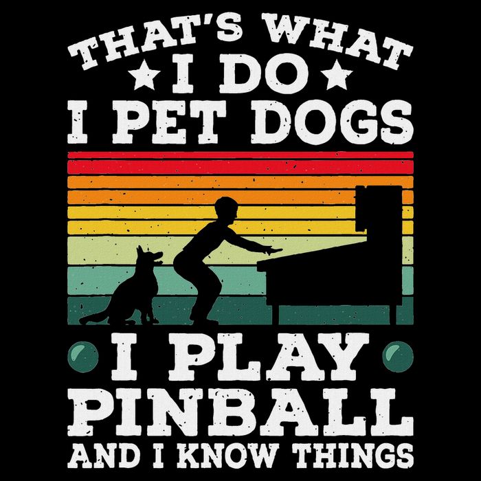 Retro Arcade Game Machine Gamer Pet Dogs Play Pinball T-Shirt