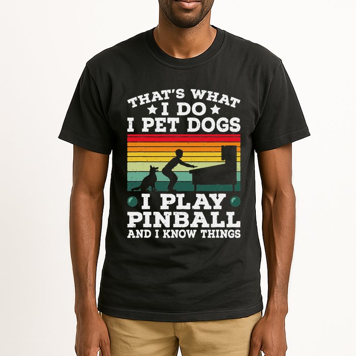 Retro Arcade Game Machine Gamer Pet Dogs Play Pinball Tall T-Shirt