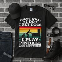 Retro Arcade Game Machine Gamer Pet Dogs Play Pinball Tall T-Shirt
