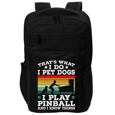 Retro Arcade Game Machine Gamer Pet Dogs Play Pinball Impact Tech Backpack