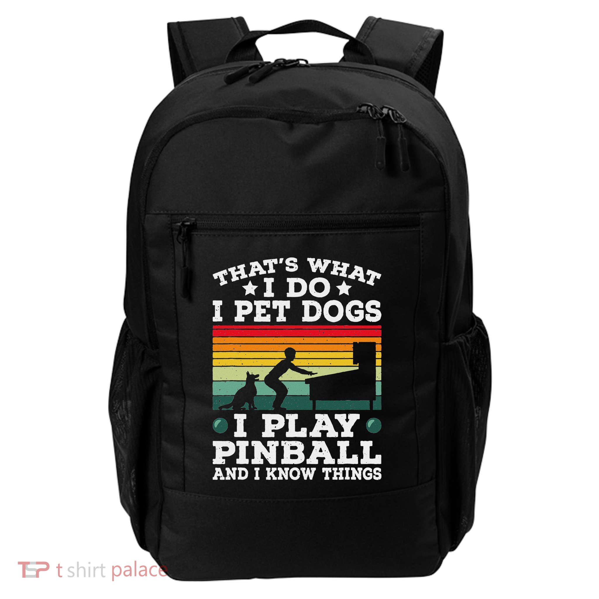 Retro Arcade Game Machine Gamer Pet Dogs Play Pinball Daily Commute Backpack