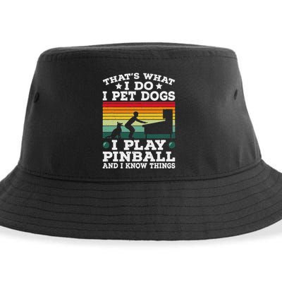 Retro Arcade Game Machine Gamer Pet Dogs Play Pinball Sustainable Bucket Hat