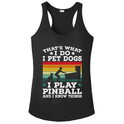 Retro Arcade Game Machine Gamer Pet Dogs Play Pinball Ladies PosiCharge Competitor Racerback Tank