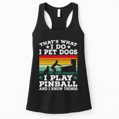 Retro Arcade Game Machine Gamer Pet Dogs Play Pinball Womens Tank Top
