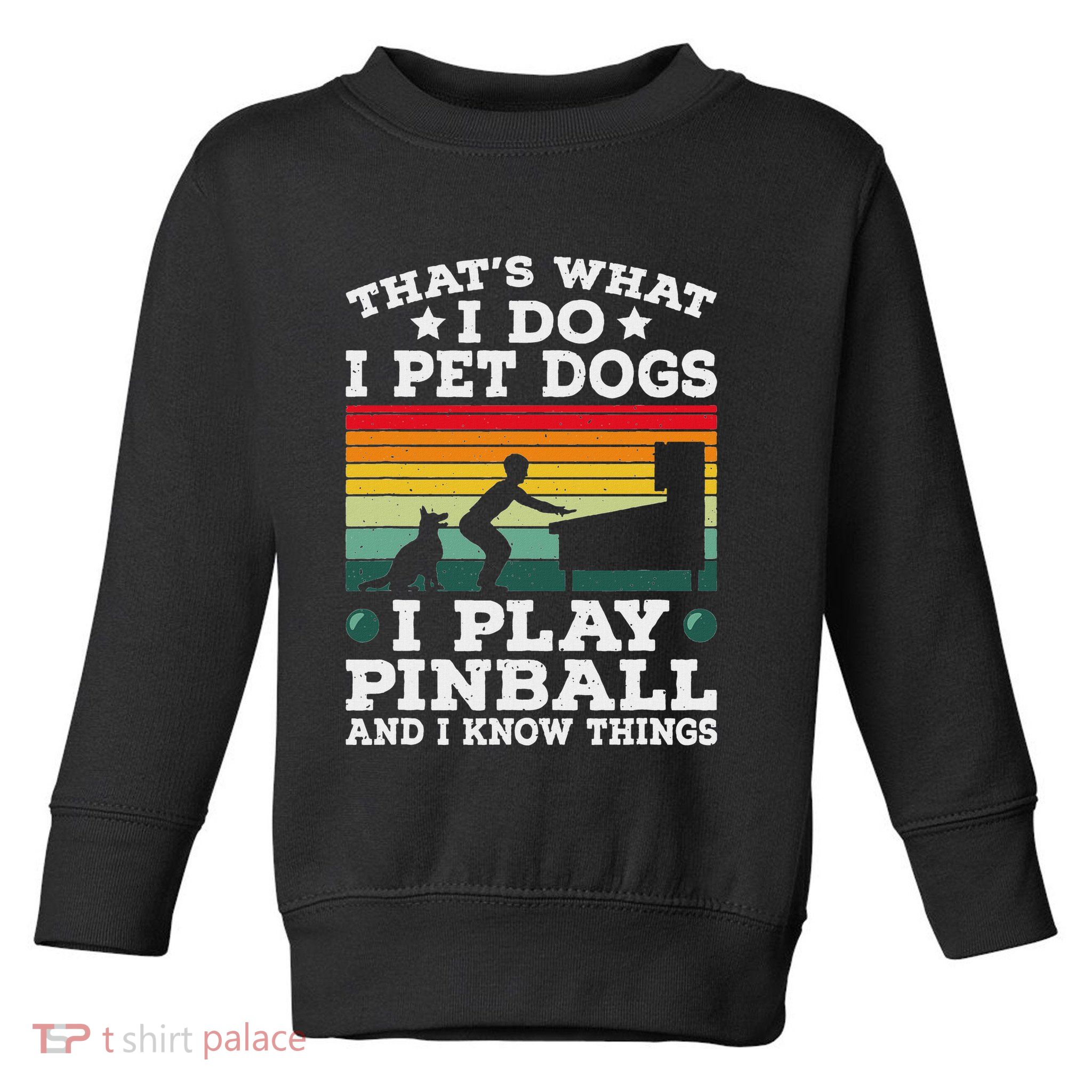 Retro Arcade Game Machine Gamer Pet Dogs Play Pinball Toddler Sweatshirt