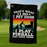 Retro Arcade Game Machine Gamer Pet Dogs Play Pinball Golf Towel