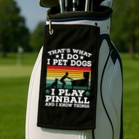 Retro Arcade Game Machine Gamer Pet Dogs Play Pinball Golf Towel