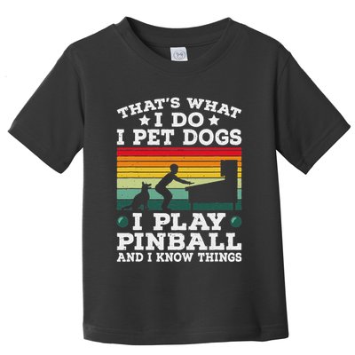 Retro Arcade Game Machine Gamer Pet Dogs Play Pinball Toddler T-Shirt