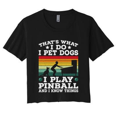 Retro Arcade Game Machine Gamer Pet Dogs Play Pinball Crop Top