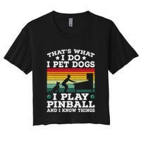 Retro Arcade Game Machine Gamer Pet Dogs Play Pinball Women's Crop Top Tee