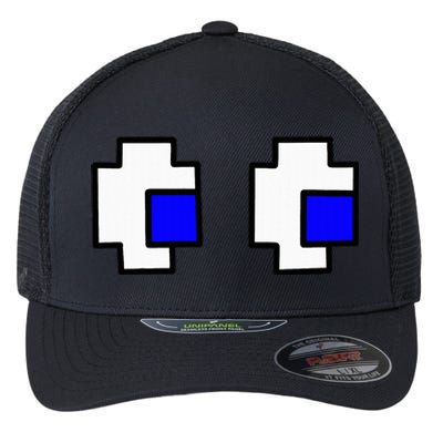 Retro Arcade Game Ghost Eyes Halloween Group Costume Flexfit Unipanel Trucker Cap