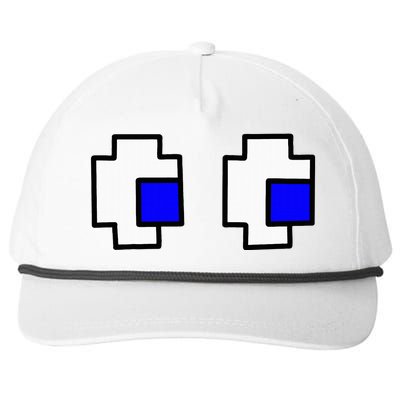 Retro Arcade Game Ghost Eyes Halloween Group Costume Snapback Five-Panel Rope Hat