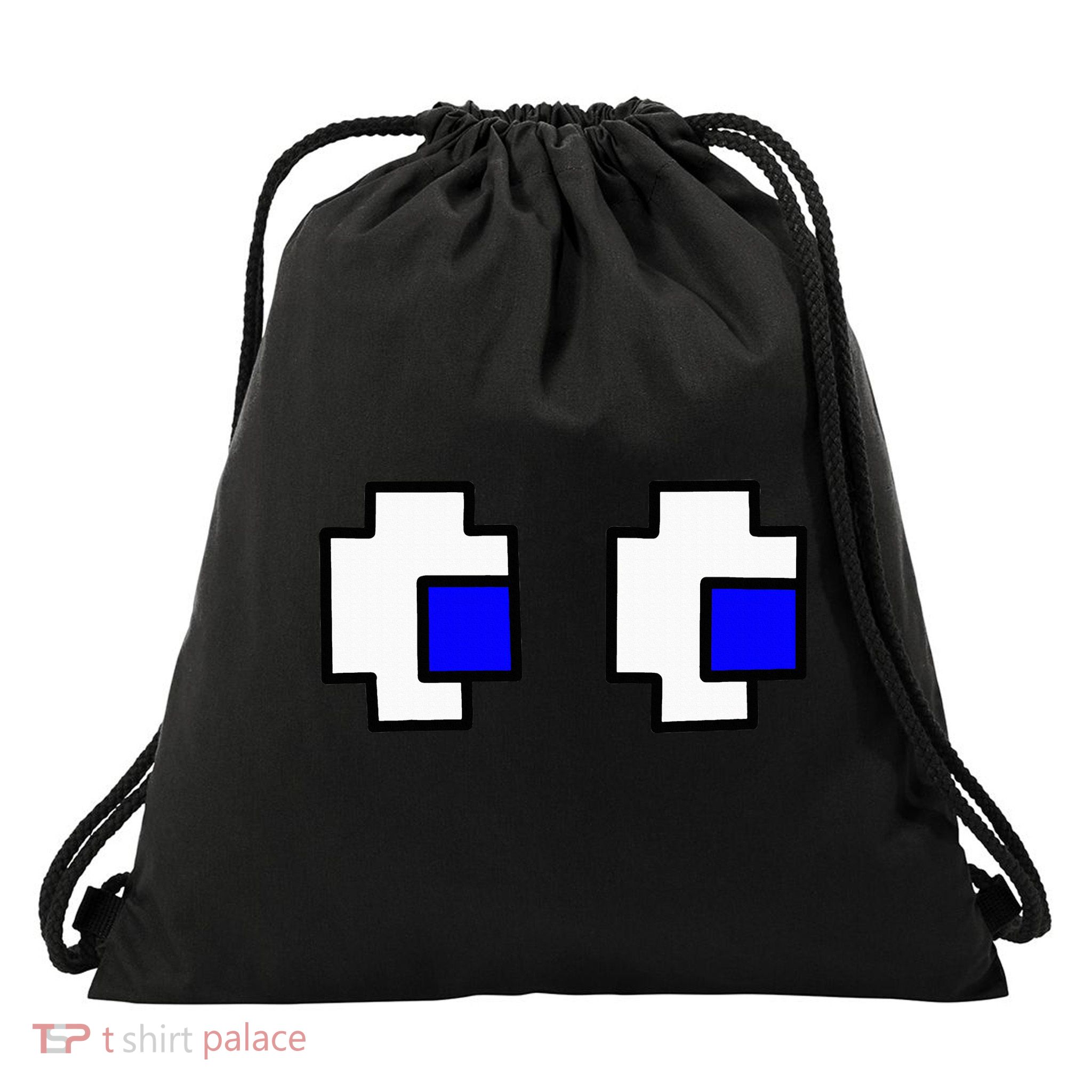 Retro Arcade Game Ghost Eyes Halloween Group Costume Drawstring Bag