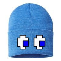 Retro Arcade Game Ghost Eyes Halloween Group Costume Sustainable Knit Beanie