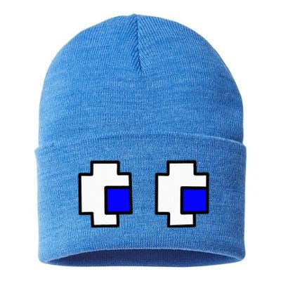 Retro Arcade Game Ghost Eyes Halloween Group Costume Sustainable Knit Beanie