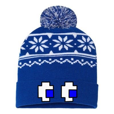 Retro Arcade Game Ghost Eyes Halloween Group Costume USA-Made Snowflake Beanie