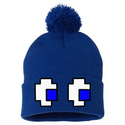 Retro Arcade Game Ghost Eyes Halloween Group Costume Pom Pom 12in Knit Beanie