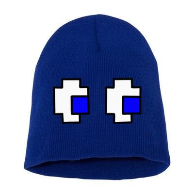 Retro Arcade Game Ghost Eyes Halloween Group Costume Short Acrylic Beanie