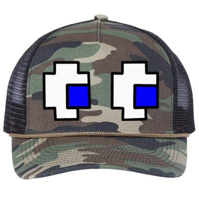 Retro Arcade Game Ghost Eyes Halloween Group Costume Retro Rope Trucker Hat Cap