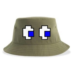 Retro Arcade Game Ghost Eyes Halloween Group Costume Sustainable Bucket Hat