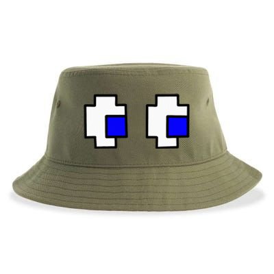 Retro Arcade Game Ghost Eyes Halloween Group Costume Sustainable Bucket Hat